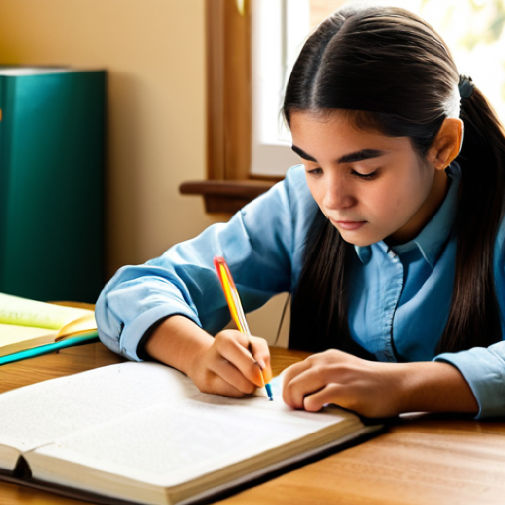 **
"A dedicated student, fully clothed in comfortable study clothes, diligently reviewing notes on 'Child Development' (Tema 1) at a wooden desk. Books and colorful highlighters are scattered around. Background shows a cozy, sunlit study room. Safe for work, appropriate content, professional, modest, perfect anatomy, correct proportions, well-formed hands, proper finger count, natural pose, high quality."
**