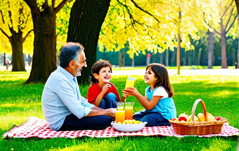 유아교육지도사 자격증 시험 중 주의할 점 - Día de la Familia en el Parque**
"Una familia española disfrutando de un picnic en un parque solead...