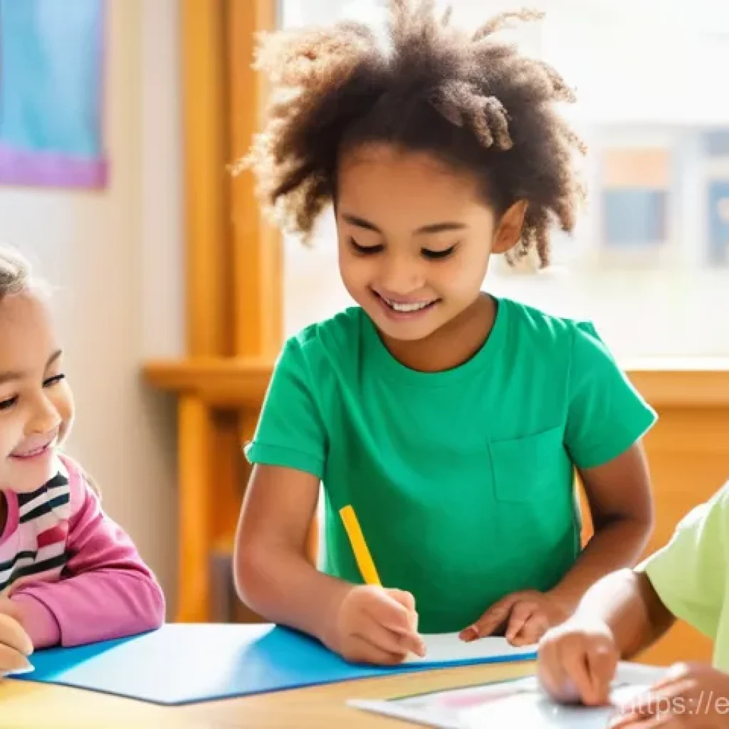 유아교육지도사 필기시험에 유용한 참고 자료 - **Prompt:** A vibrant and diverse group of 3-5-year-old children happily engaged in a collaborative ...