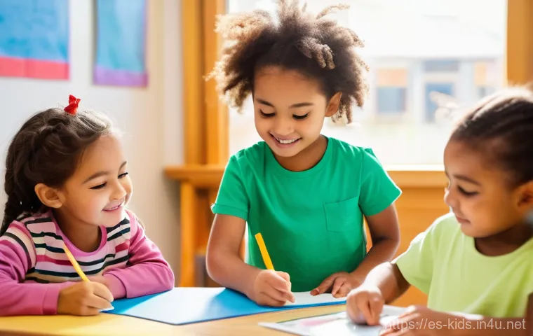 유아교육지도사 필기시험에 유용한 참고 자료 - **Prompt:** A vibrant and diverse group of 3-5-year-old children happily engaged in a collaborative ...