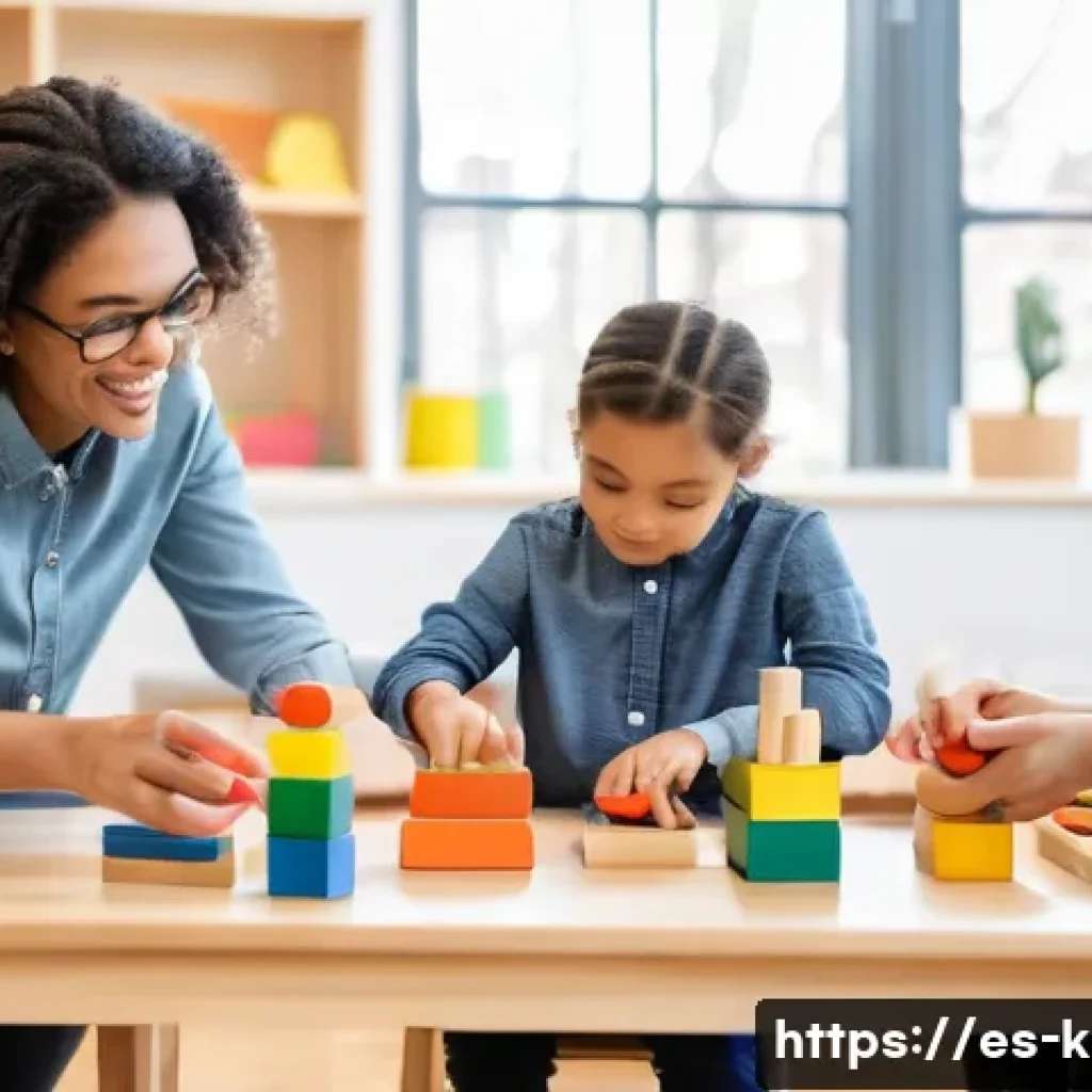 유아교육지도사 자격증 취득 후기 - A bright, modern classroom setting with a diverse group of early childhood educators in casual profe...
