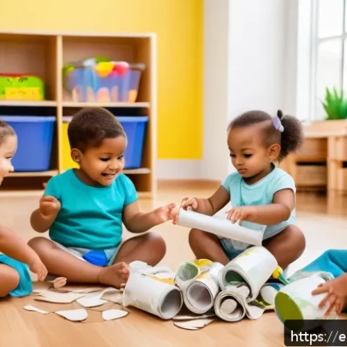 유아교육지도사와 관련된 최신 연구 - A bright and cheerful early childhood classroom scene in a Spanish daycare, featuring a diverse grou...