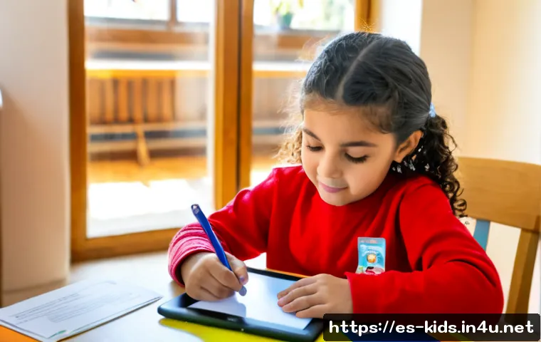 유아교육지도사 자격증 취득 방법 - Photorealistic Spanish-speaking early childhood education student in a bright home study space, orga...