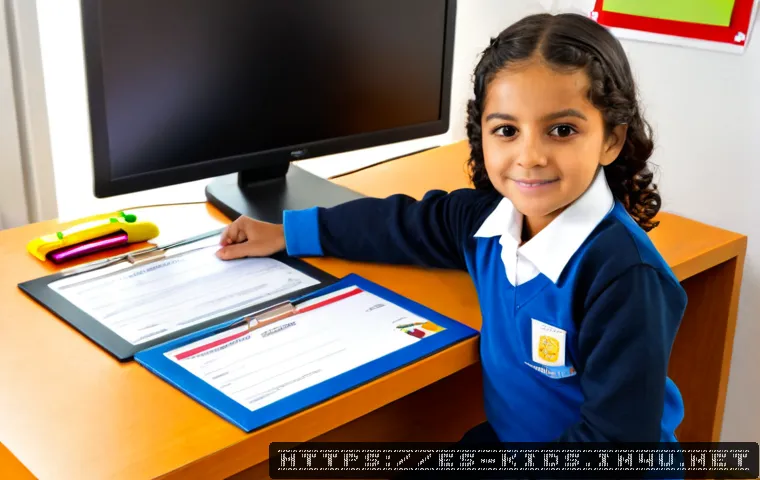 유아교육지도사 경력 관리 및 정리법 - Photorealistic early childhood education professional in a bright Spanish preschool office, calmly o...